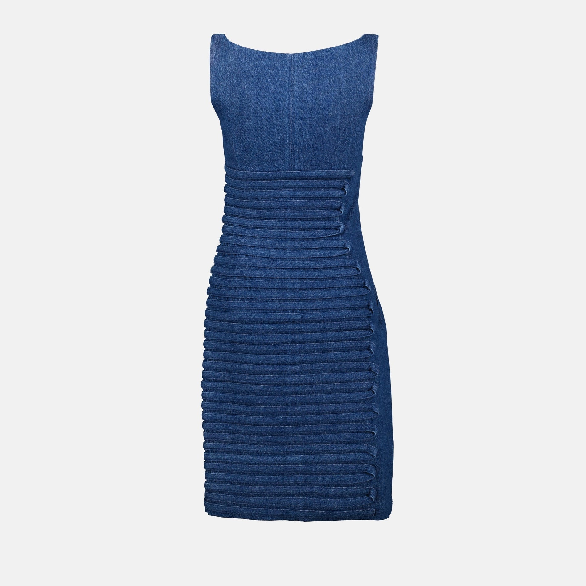 Versace Ruched Denim Midi Dress - image 4