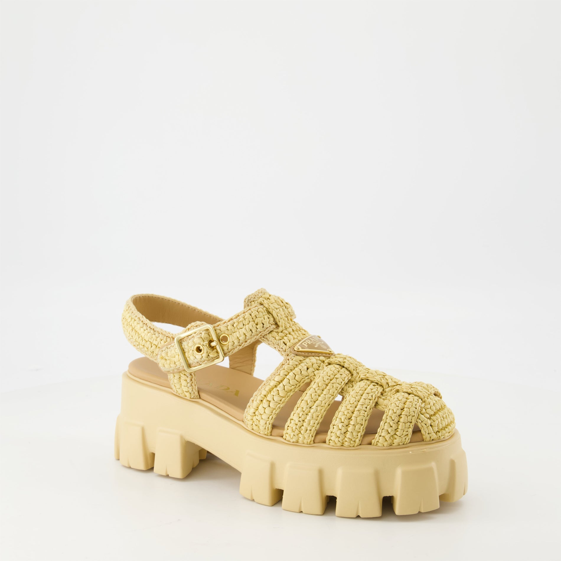 Prada Raffia Platform Sandals - image 2