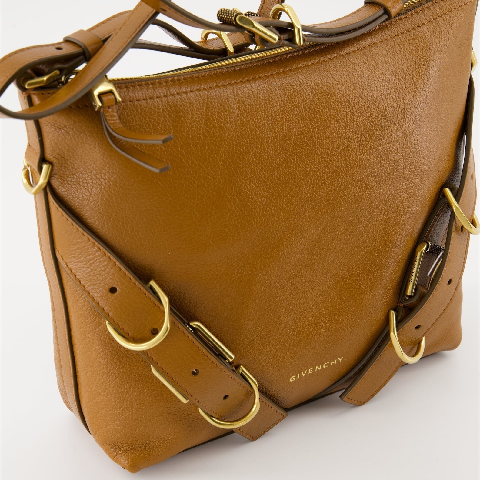 Givenchy Tan Leather Shoulder Bag with Strap Detail - image 4