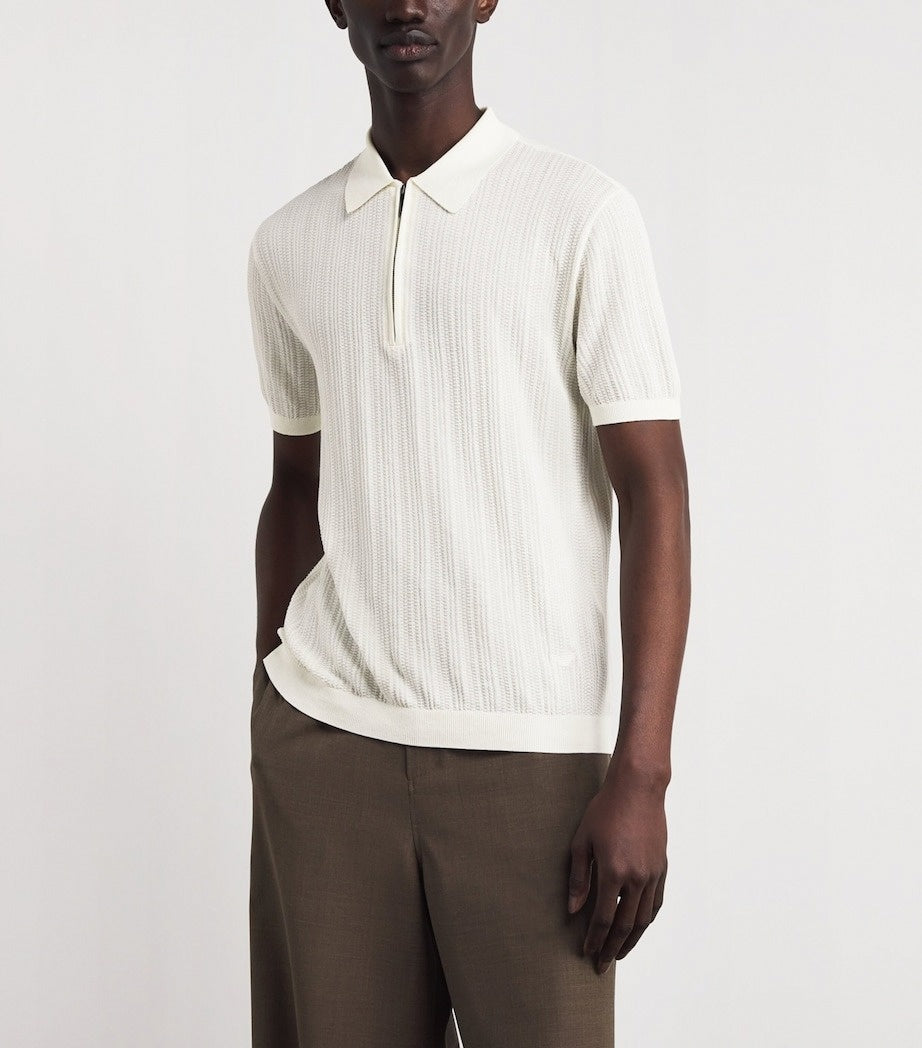 Emporio Armani Men's Cotton Quarter-Zip Polo Shirt - image 4