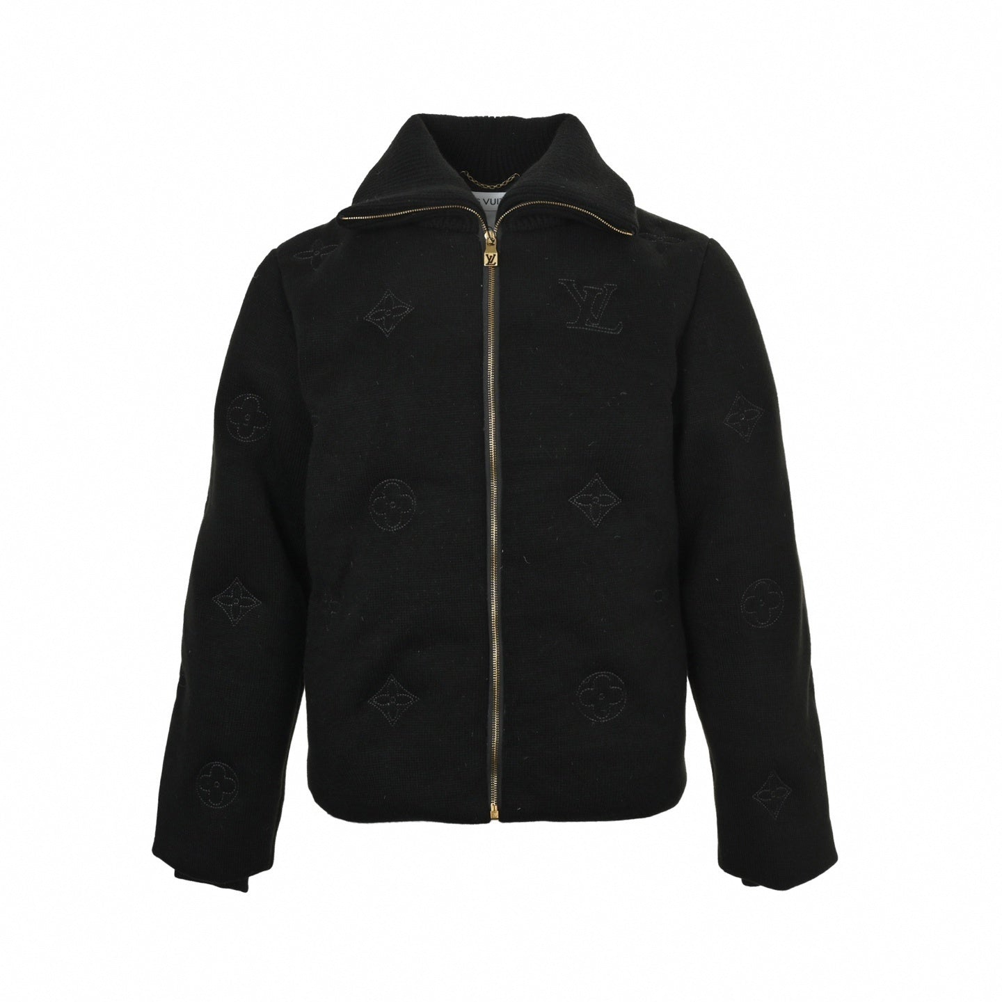 Louis Vuitton Monogram Outline Embroidered Knit Zip Jacket
