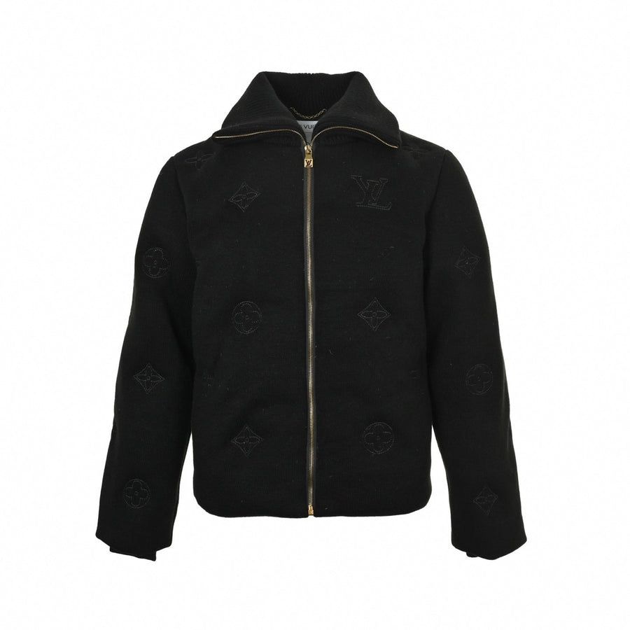 Louis Vuitton Monogram Outline Embroidered Knit Zip Jacket
