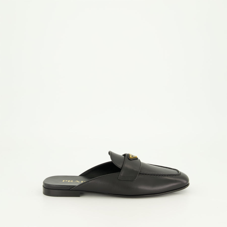 Prada Leather Loafer Mules