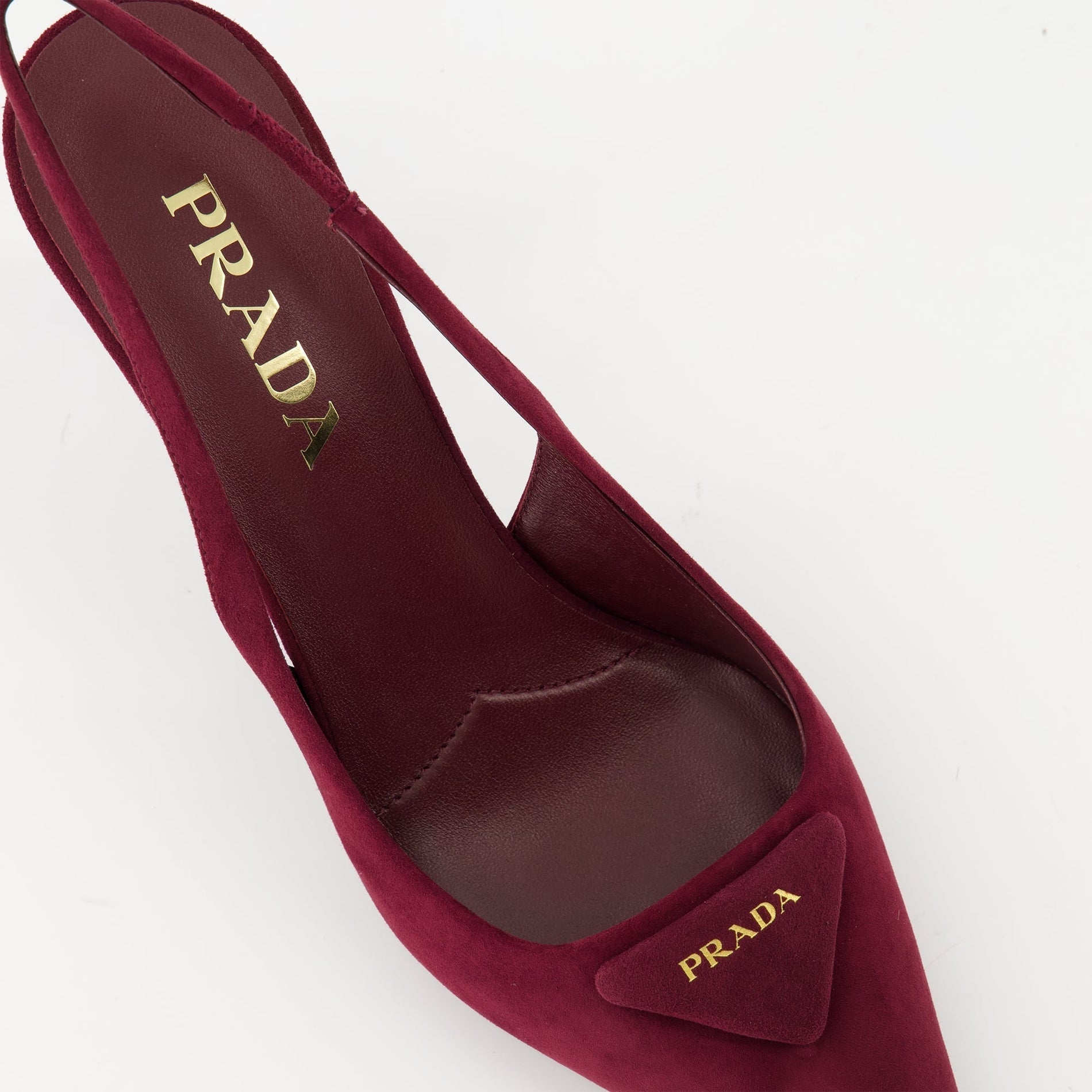 Prada Burgundy Suede Slingback Pumps - image 5
