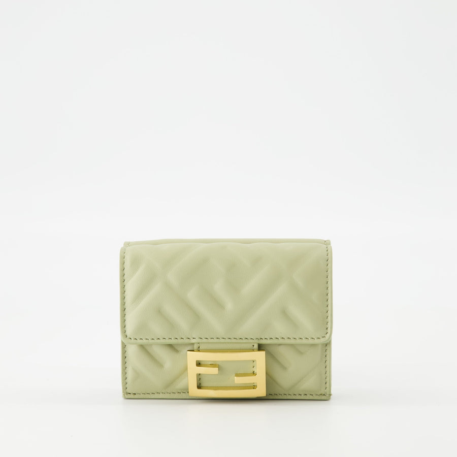 Fendi Embossed Micro Wallet – Pistachio Green