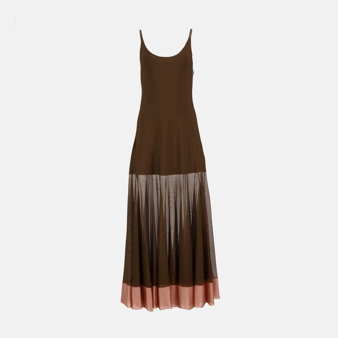 Sheer Panel Slip Maxi Dress