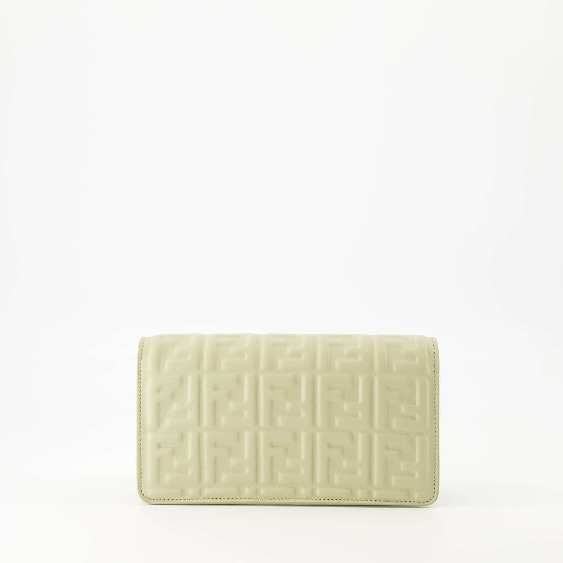 Fendi Baguette Chain Wallet – Embossed Leather (Sage Green) - image 2