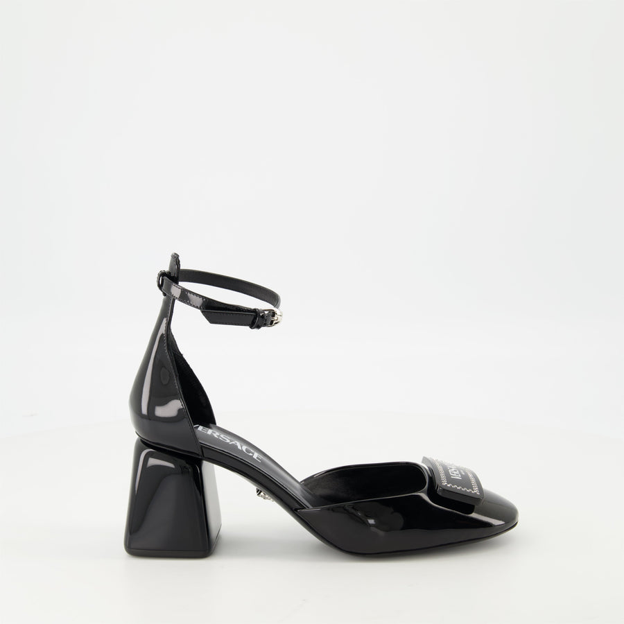 Versace Ankle-Strap Block Heel Sandals