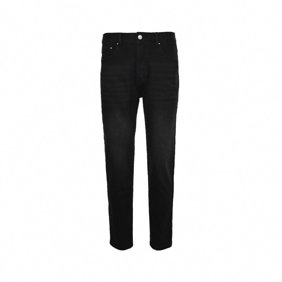 Louis Vuitton Black Slim-Fit Denim Jeans with Monogram Details