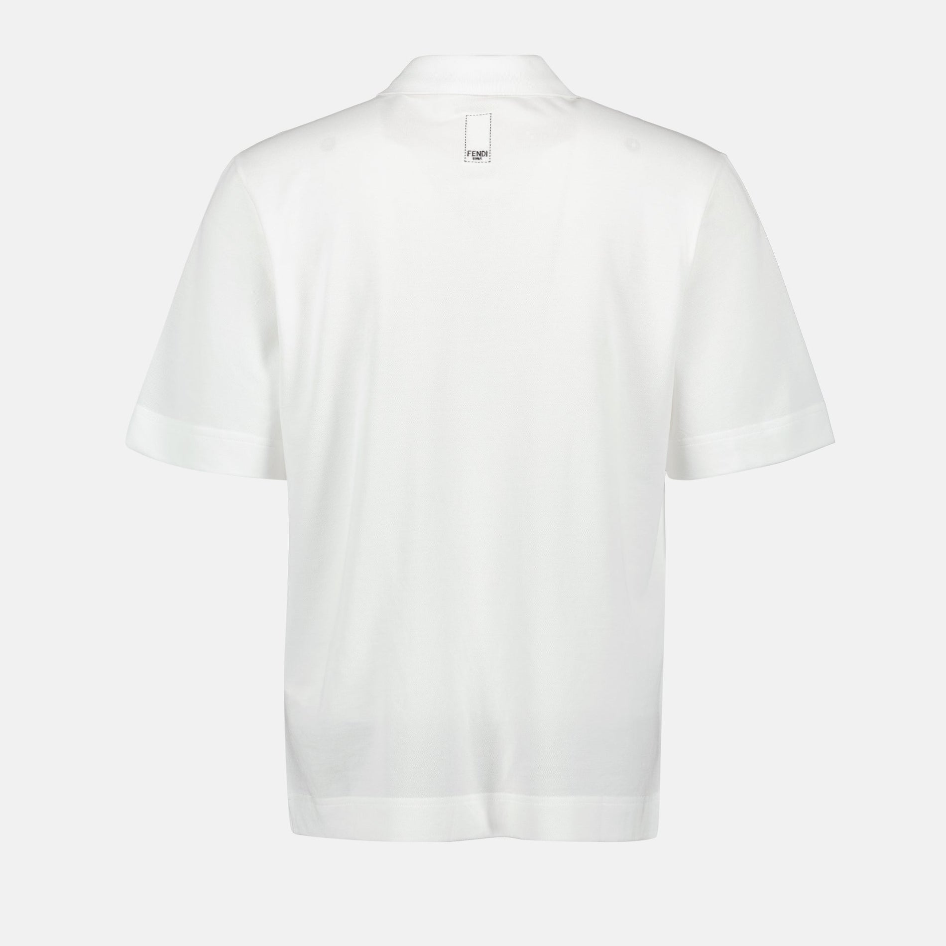 Fendi Fendi White Polo Shirt with Logo Patch Detail - image 5