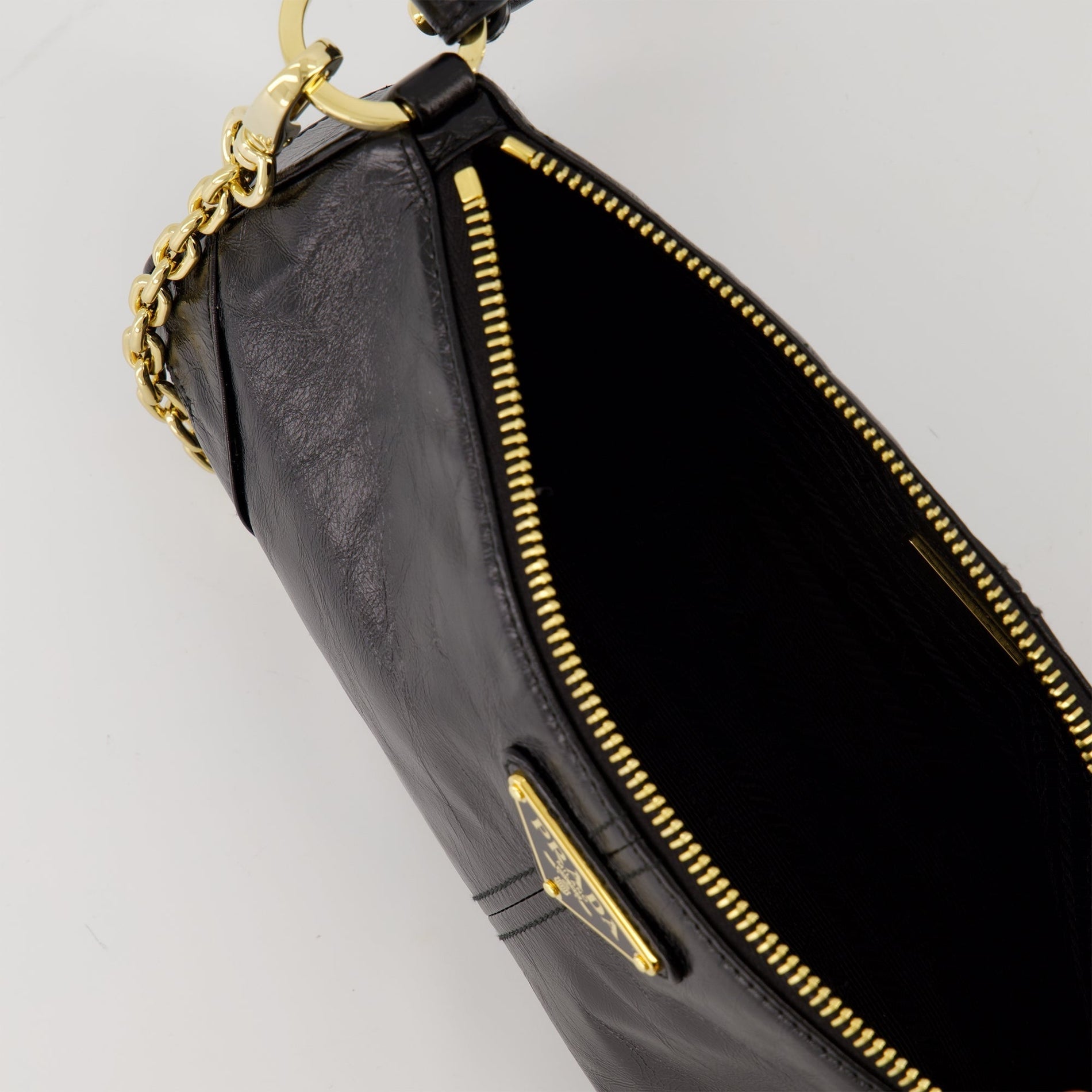 Prada Leather Shoulder Bag with Chain Strap - image 4