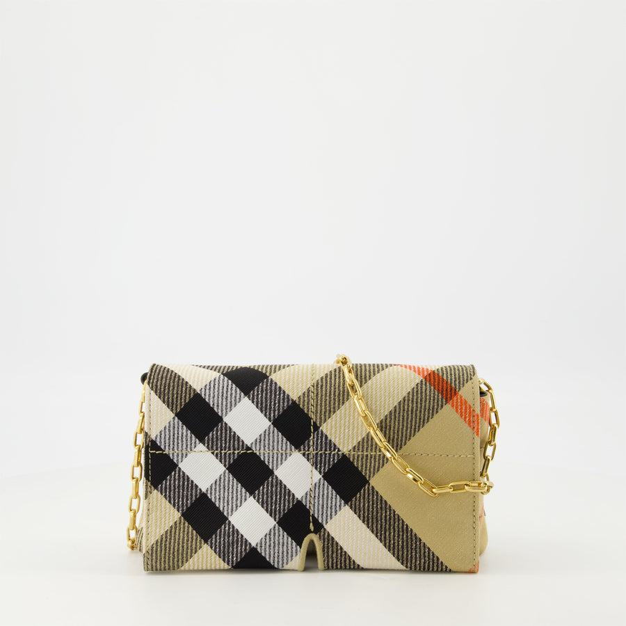 Burberry Check Chain Mini Wallet Bag