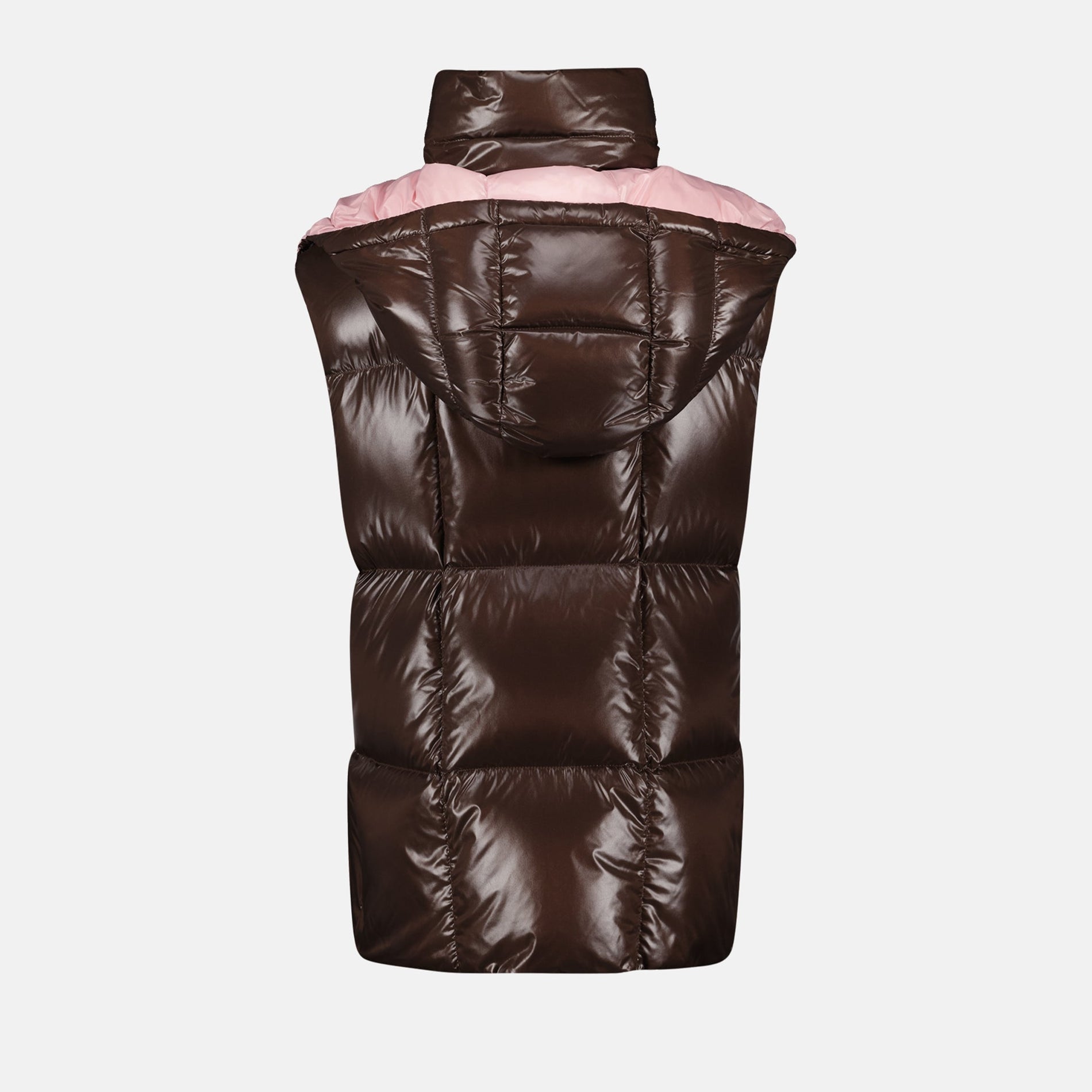 Moncler Brown & Pink Hooded Puffer Vest - image 4