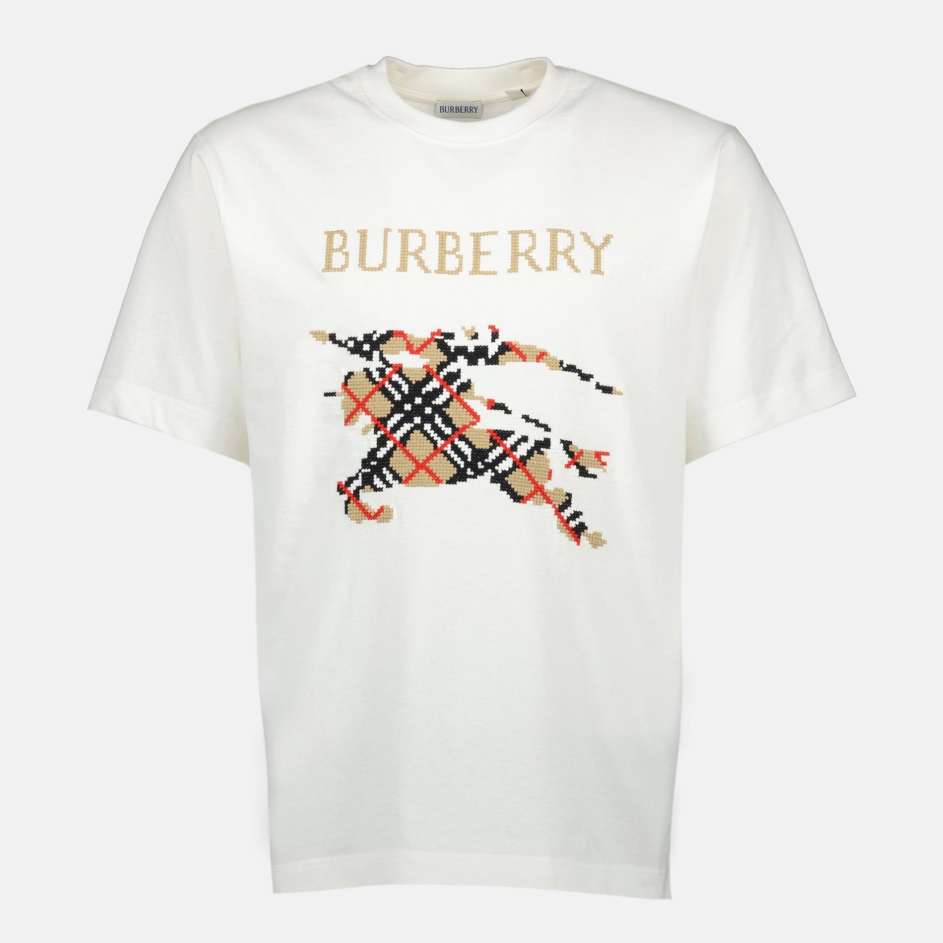 Burberry White EKD Embroidered T-Shirt