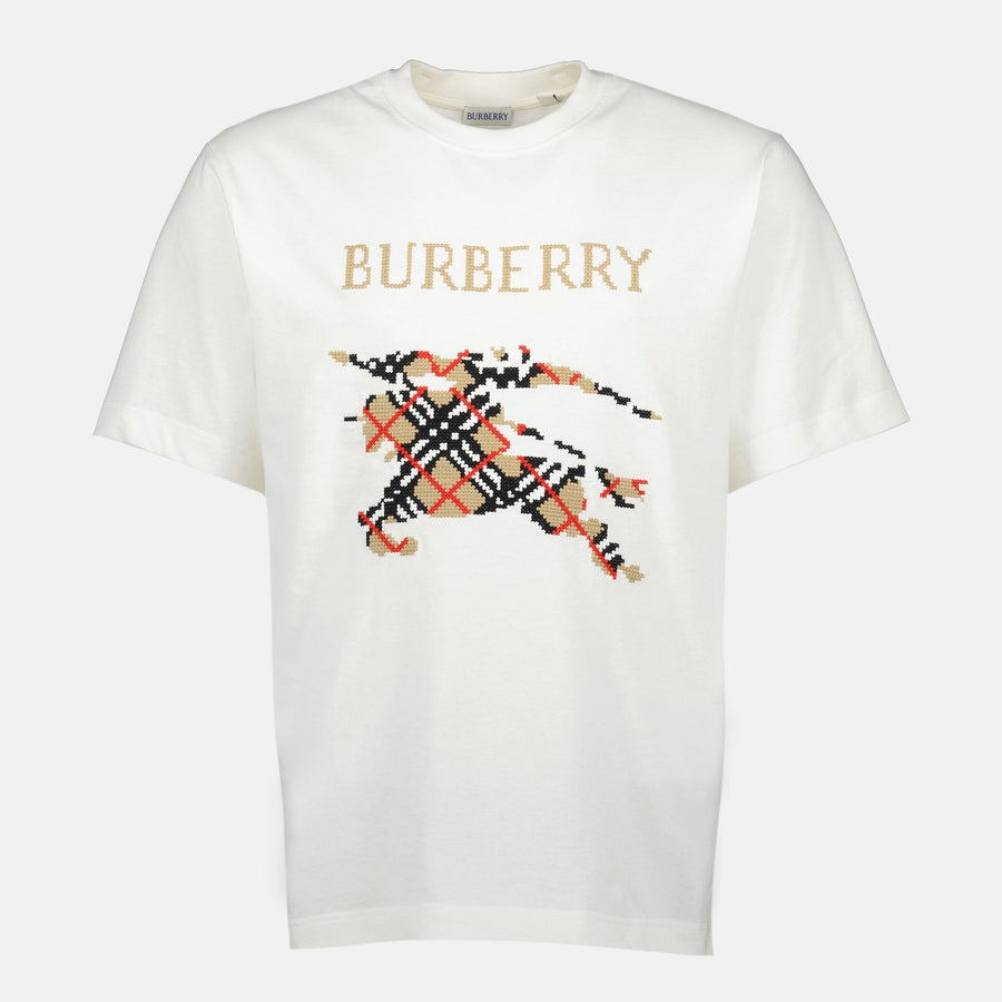 Burberry White EKD Embroidered T-Shirt