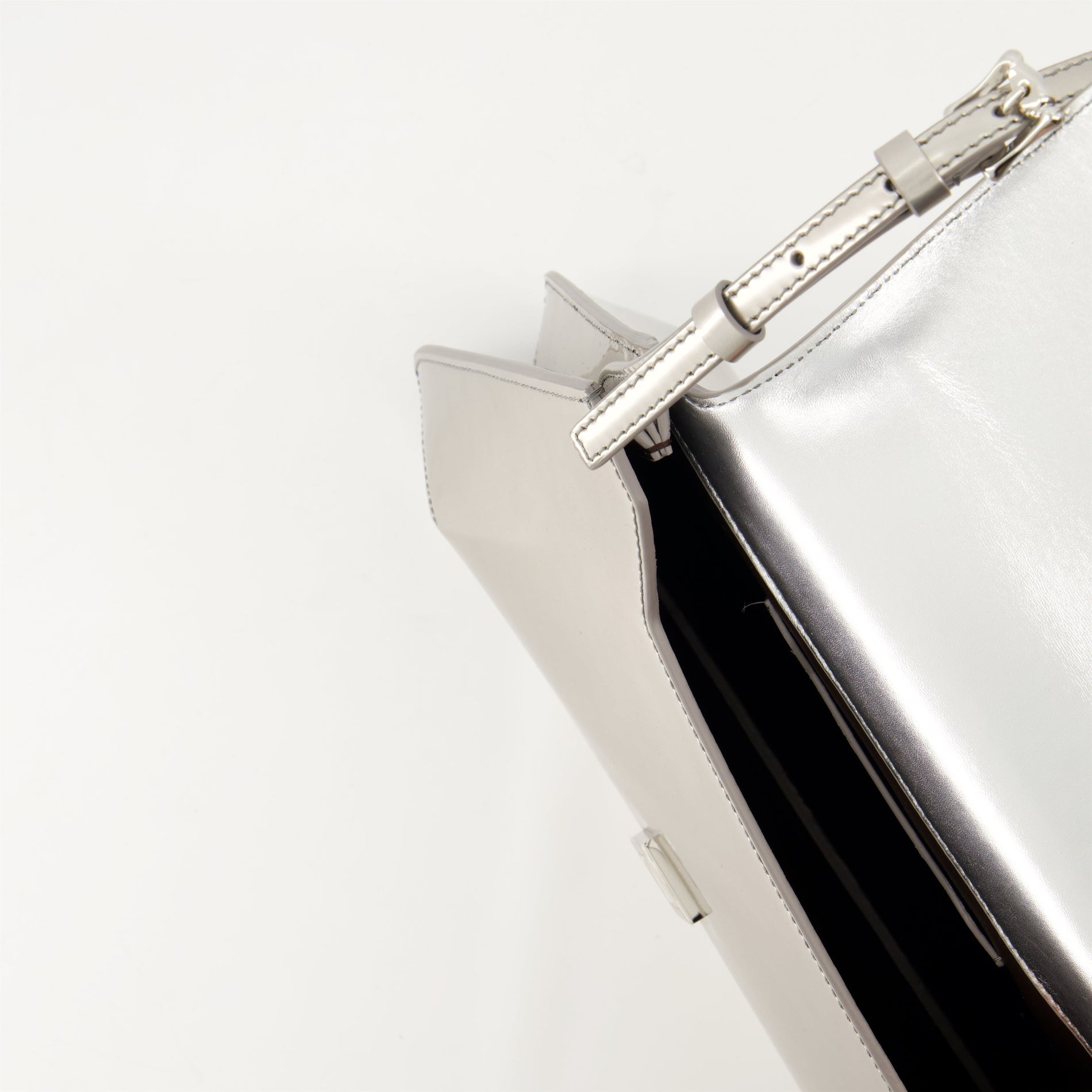 Givenchy Metallic Silver Leather Shoulder Bag with 4G Logo - image 4