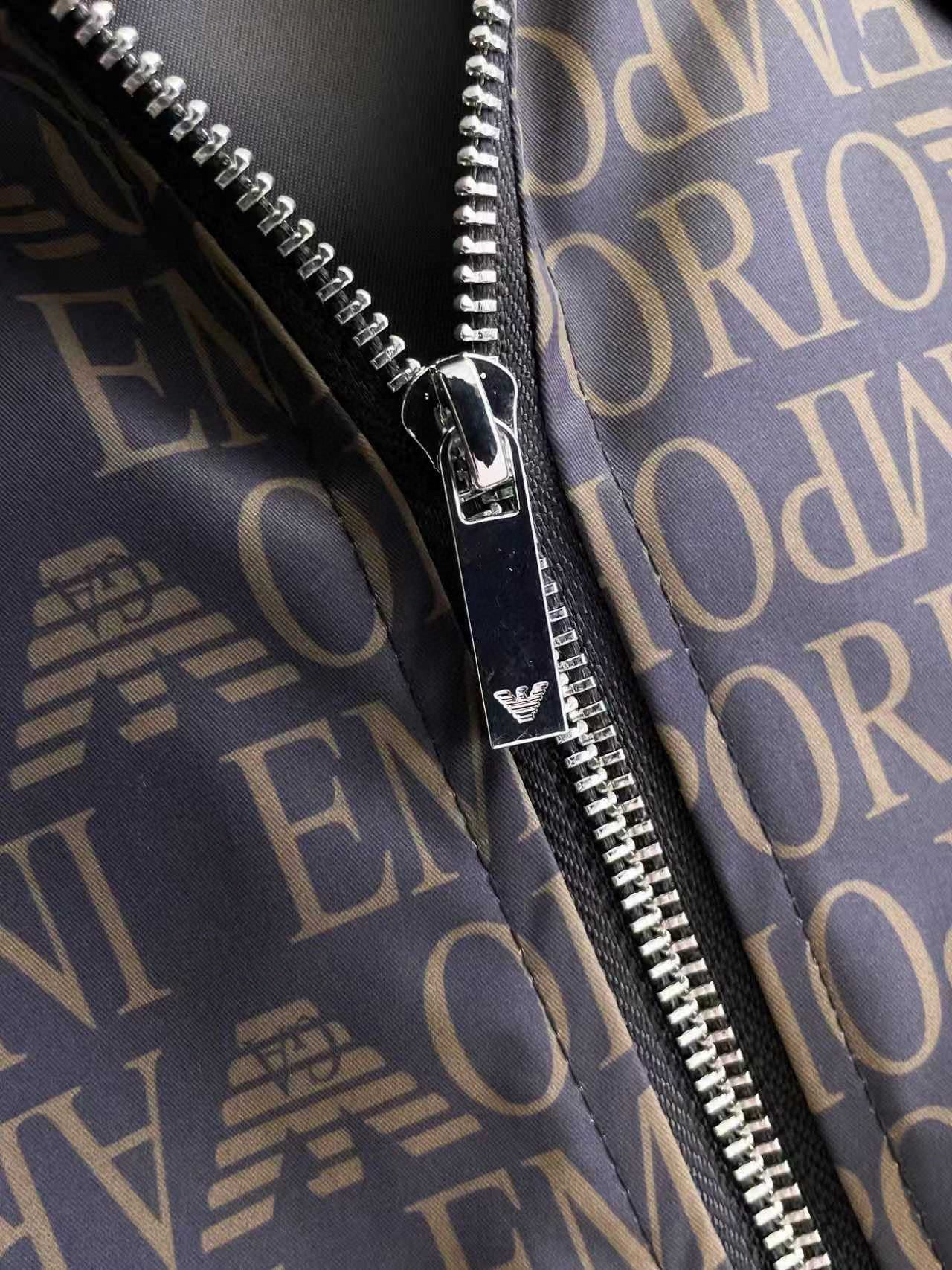 Emporio Armani Monogram Print Hooded Windbreaker - image 4