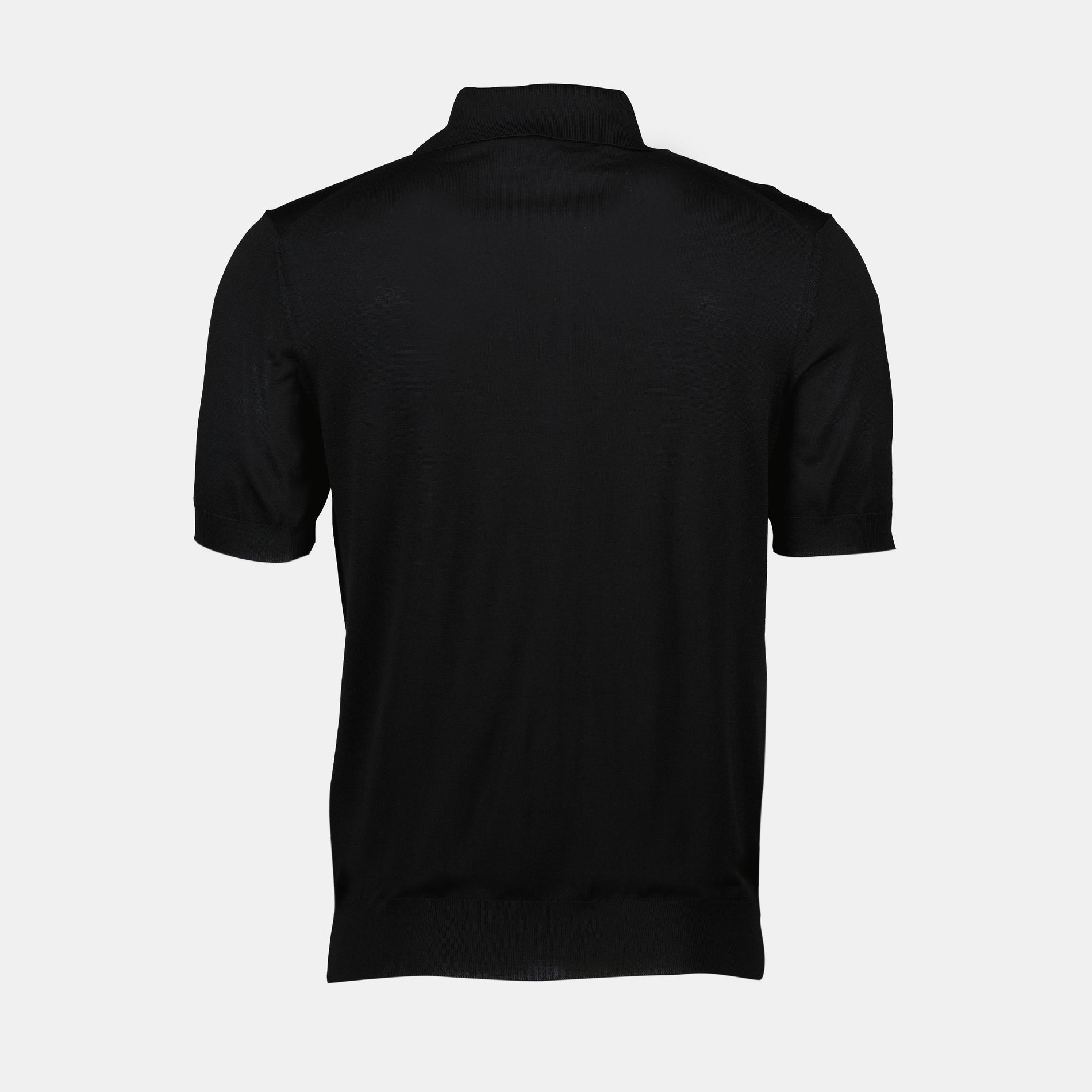 Prada Prada Black Silk Knit Polo Shirt with Minimalist Finish - image 4
