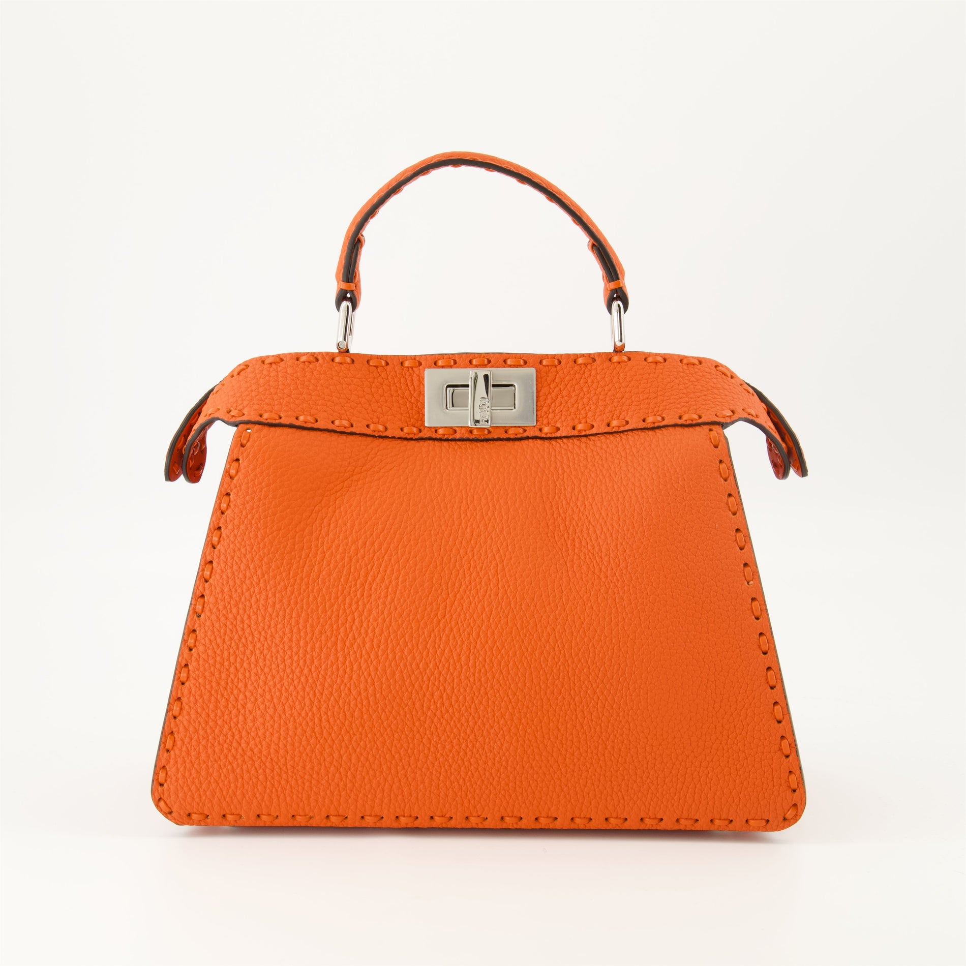 Fendi Peekaboo Mini – Orange Leather - image 2