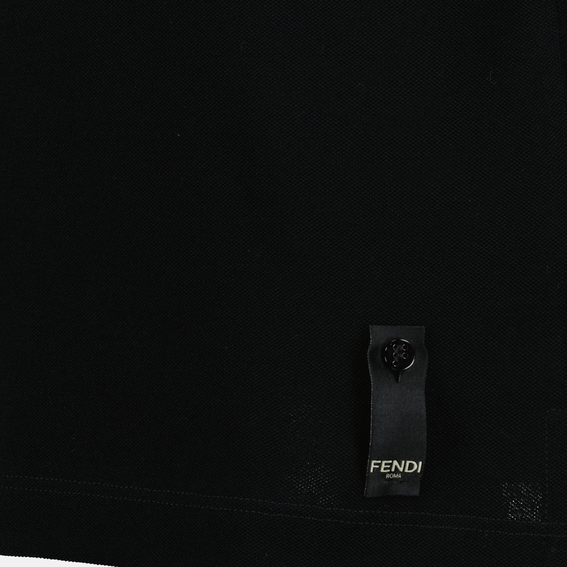 Fendi Fendi Black Polo Shirt with FF Logo Detail - image 4