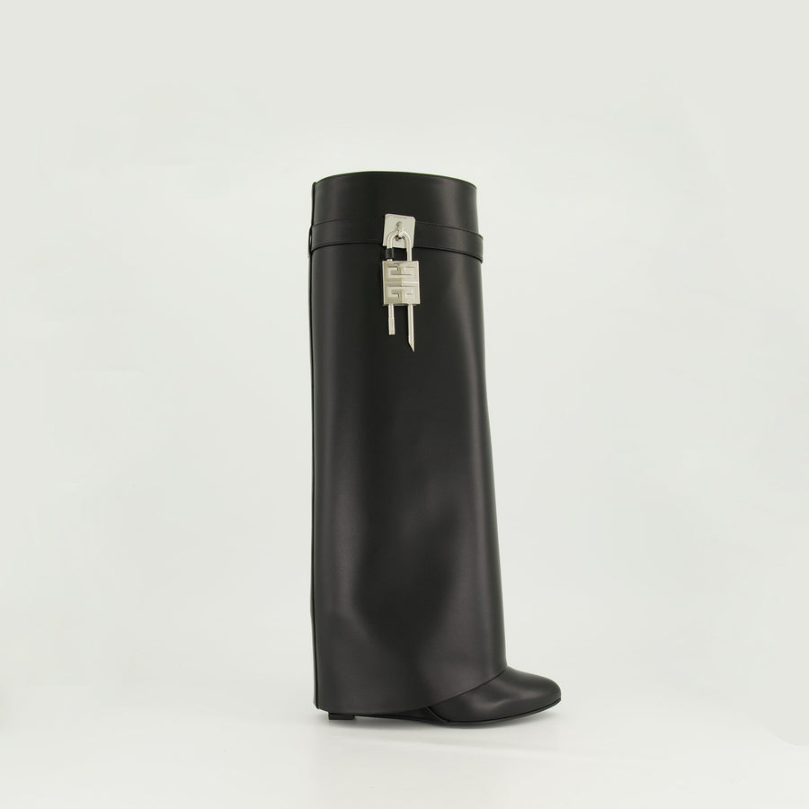 Givenchy Shark Lock Knee-High Wedge Boots