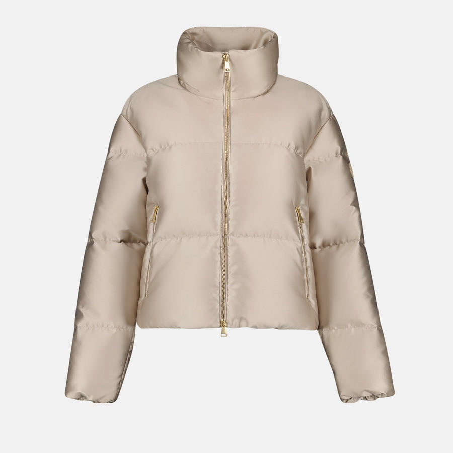 Moncler Beige High-Neck Puffer Jacket