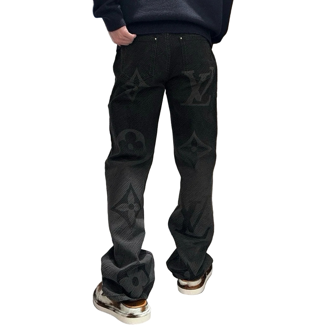 Louis Vuitton Black Monogram Shadow Denim Jeans - image 6