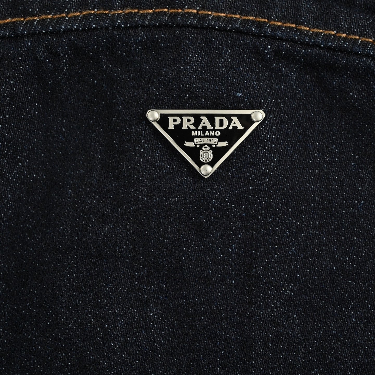 Prada Triangle Logo Back Denim Shirt Jacket - image 4