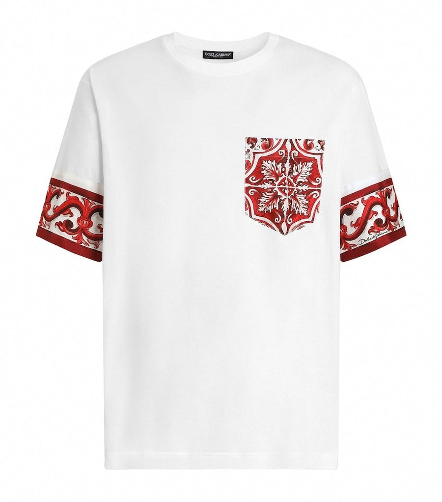 Dolce & Gabbana D&G Cotton Silk Majolica Print T-Shirt