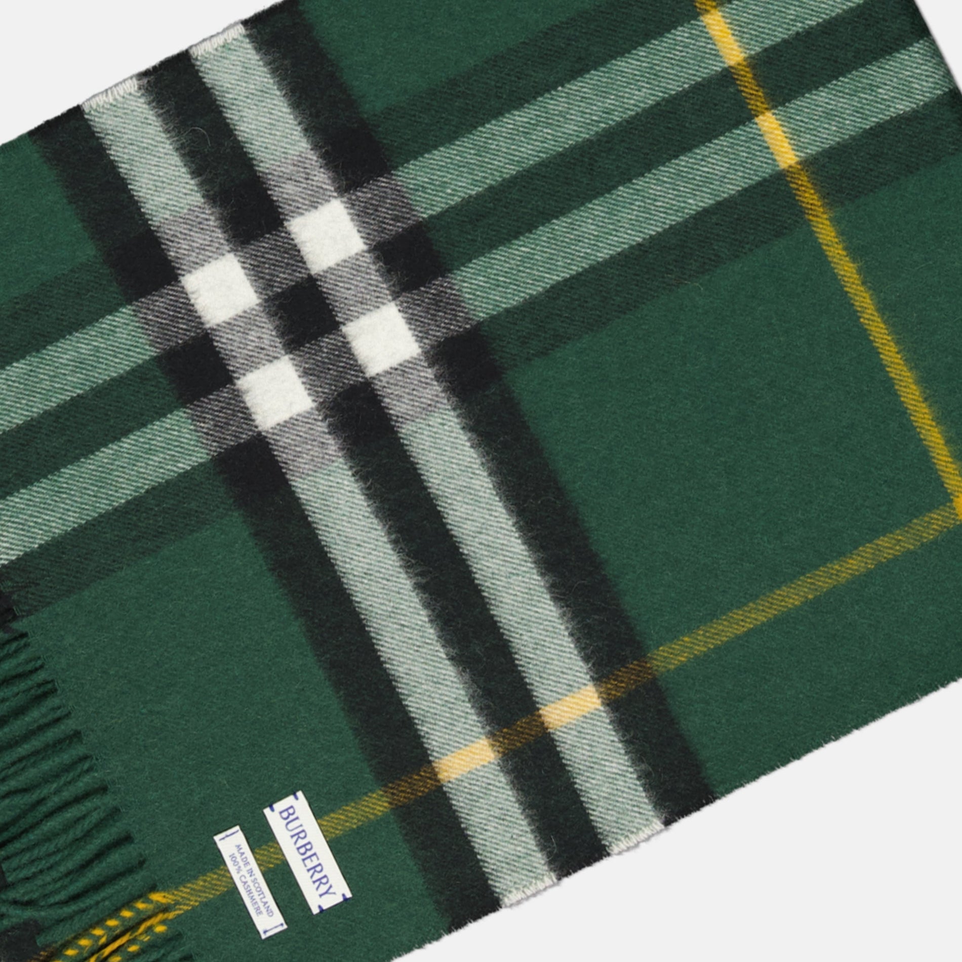 Burberry Check Wool Scarf – Forest Green Plaid Scarf - image 4