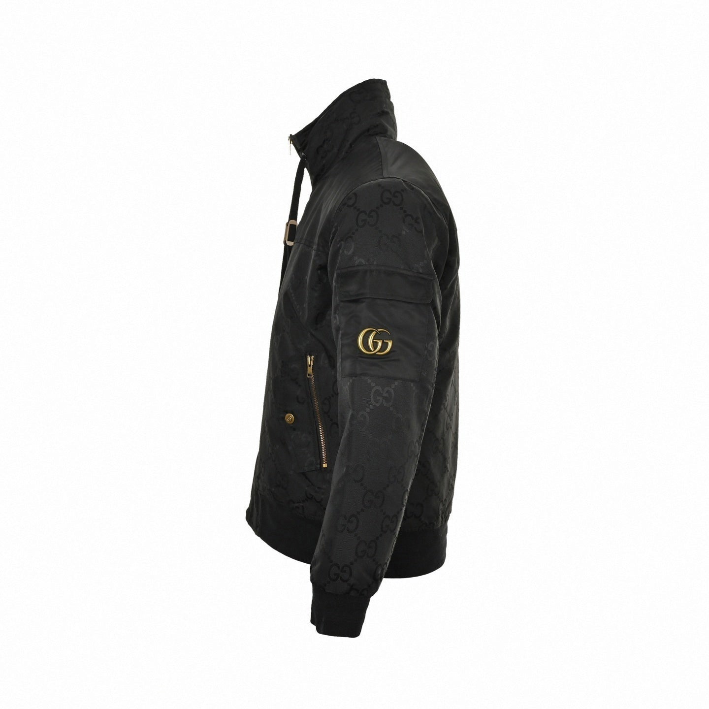 Gucci Black GG Monogram Padded Bomber Jacket - image 2