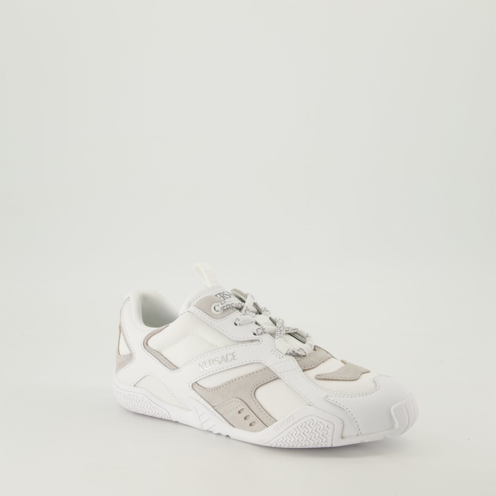 Versace White and Beige Panel Sneakers - image 2