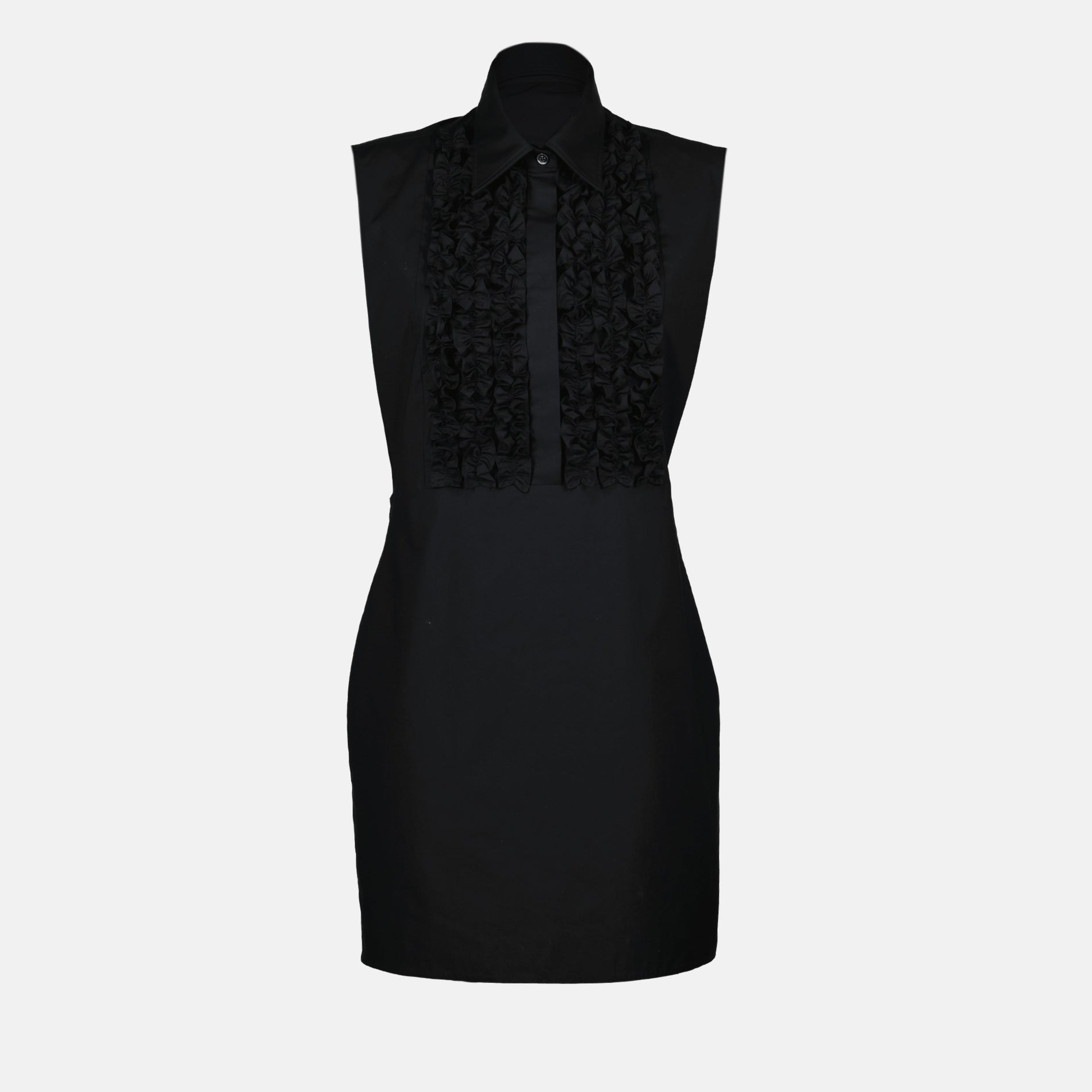Moschino Ruffle-Bib Sleeveless Mini Dress