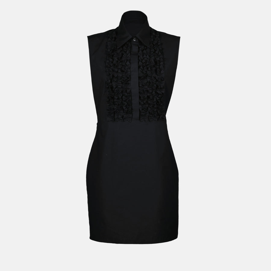Moschino Ruffle-Bib Sleeveless Mini Dress