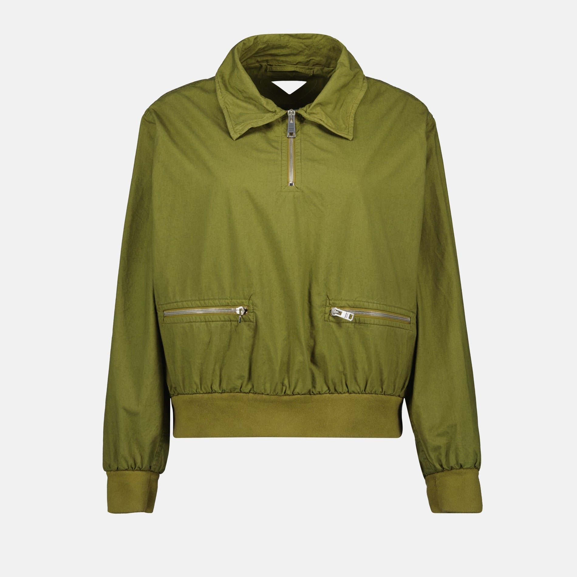Prada Cropped Zip-Pocket Jacket