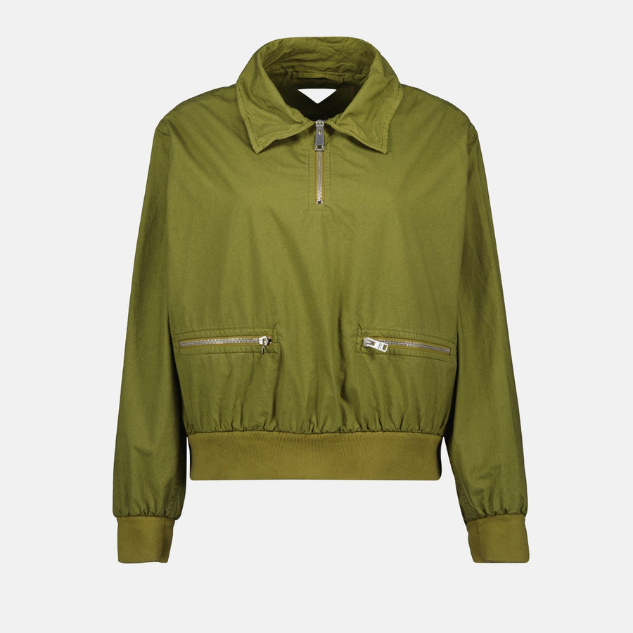 Prada Cropped Zip-Pocket Jacket