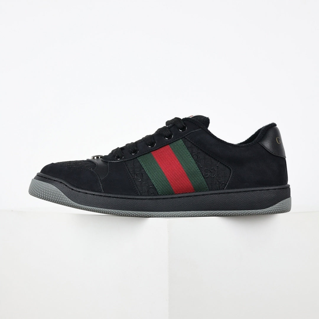 Gucci Screener Sneakers in Black with Web Stripe - image 10