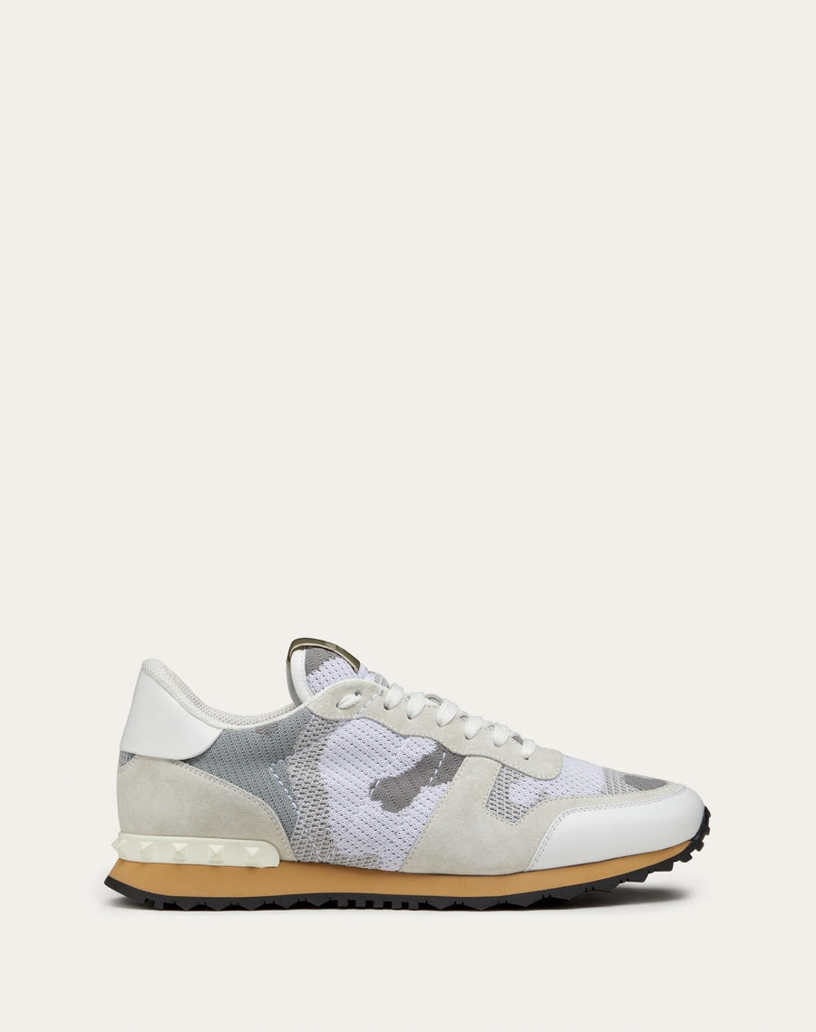 Valentino Garavani Mesh Fabric Camouflage Rockrunner Sneaker