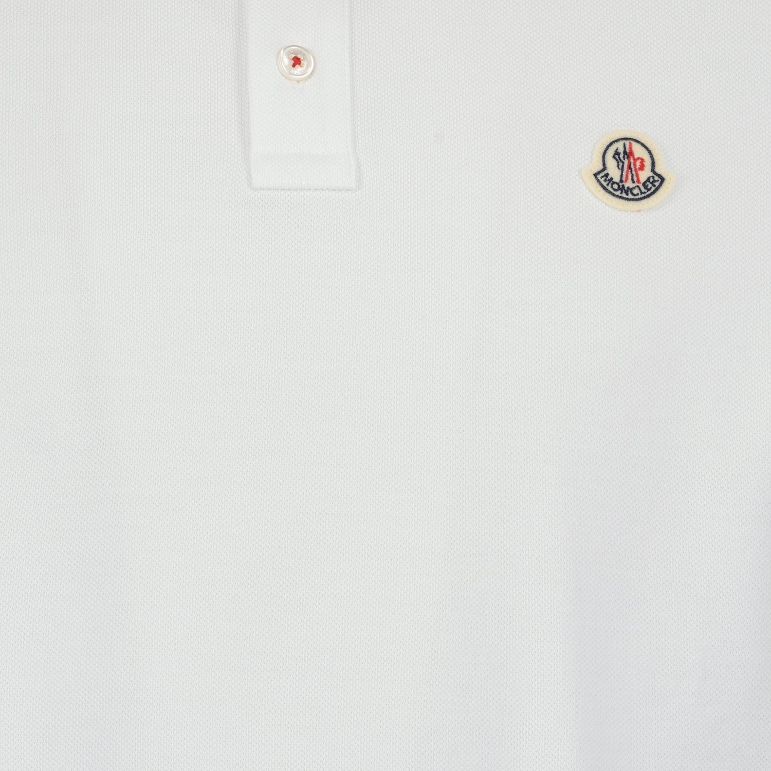 Moncler White Polo Shirt with Tricolour Trim - image 5