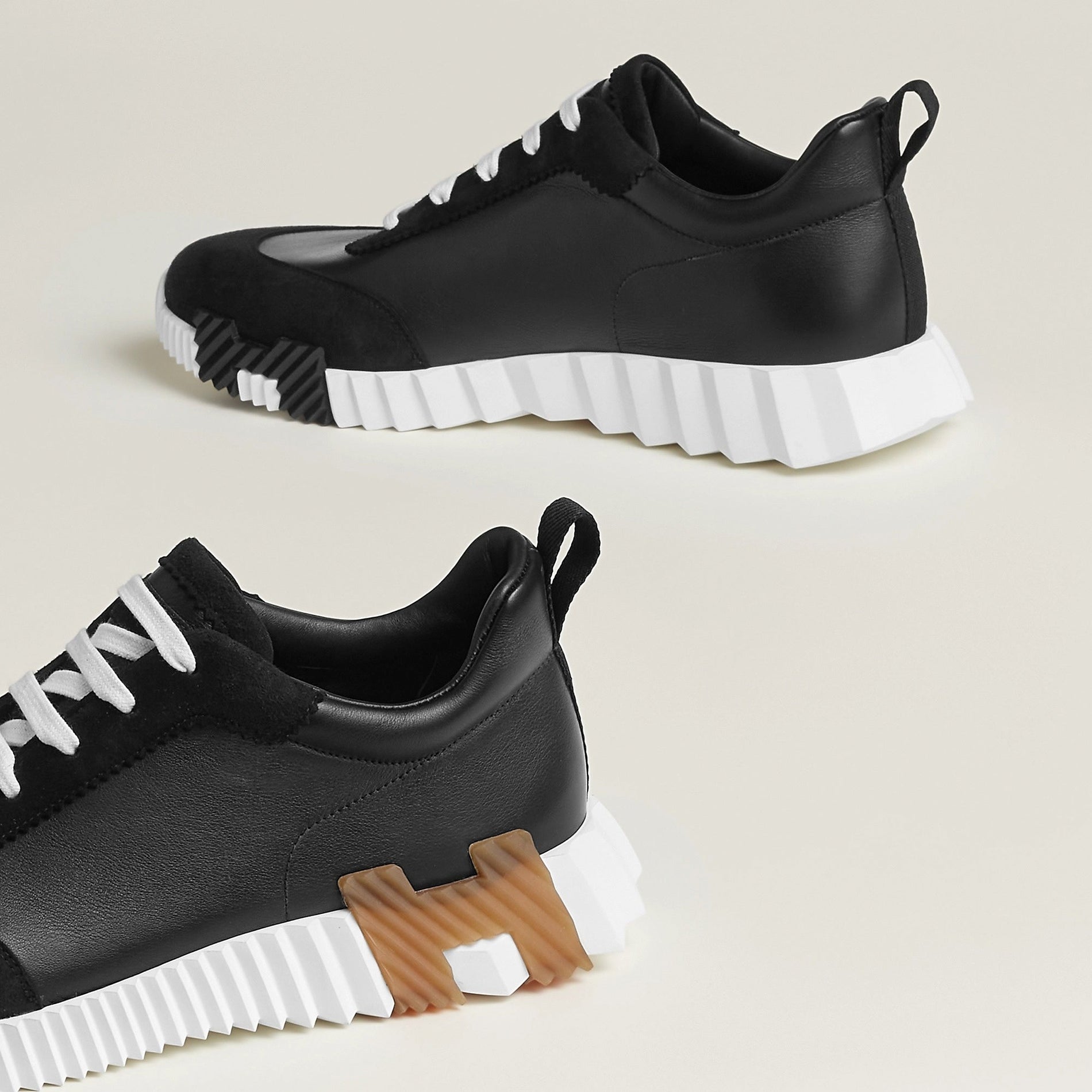 Hermes Bounce Sneaker – Black Calfskin with Signature “H” Sole - image 5