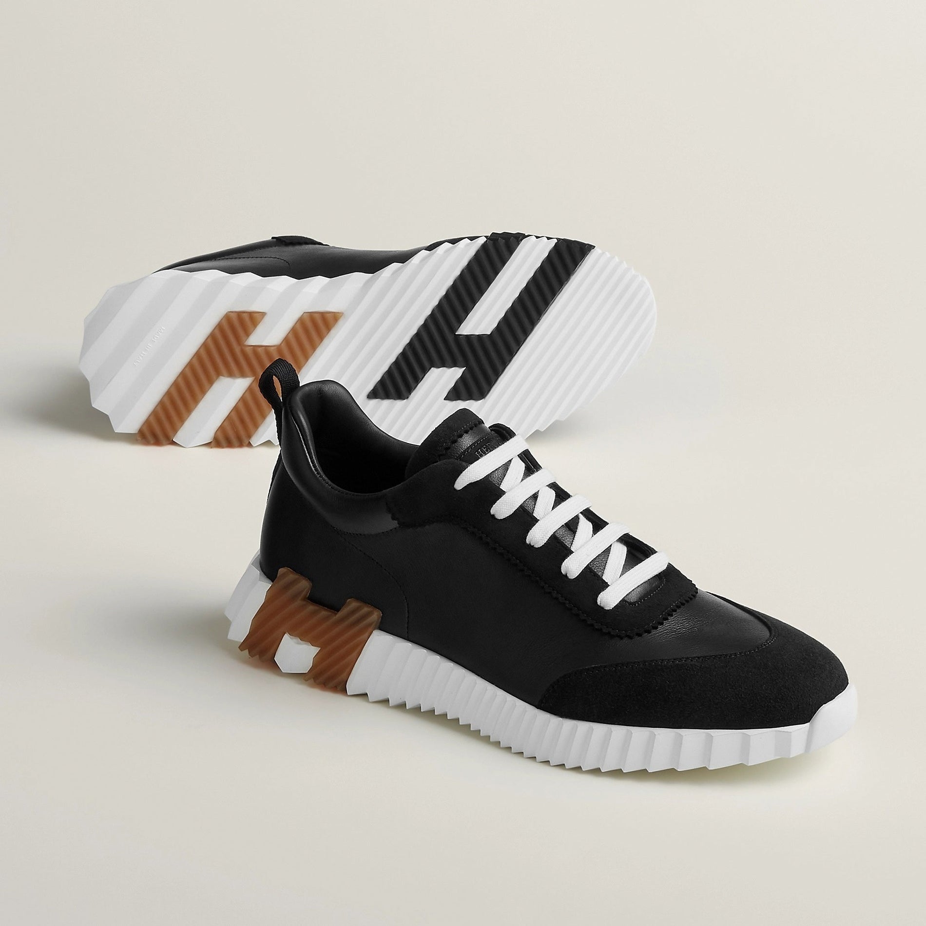 Hermes Bounce Sneaker – Black Calfskin with Signature “H” Sole - image 2