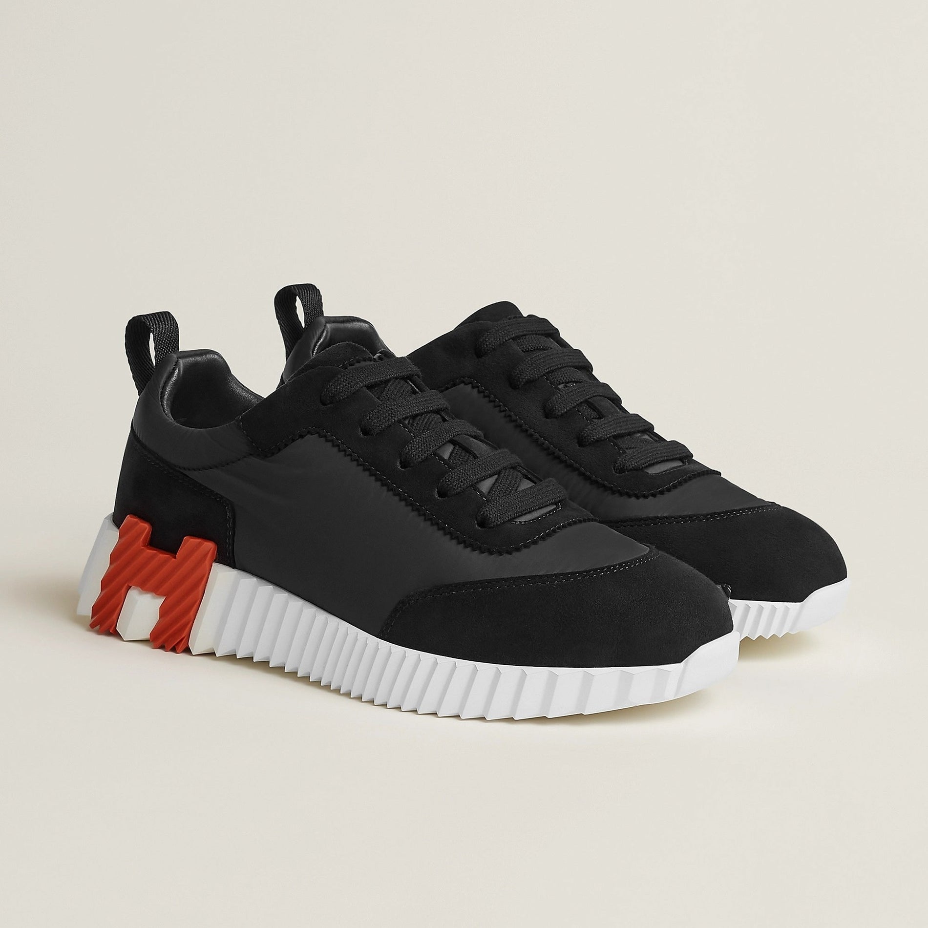 Hermes Bouncing Sneakers in Black and Orange - image 6