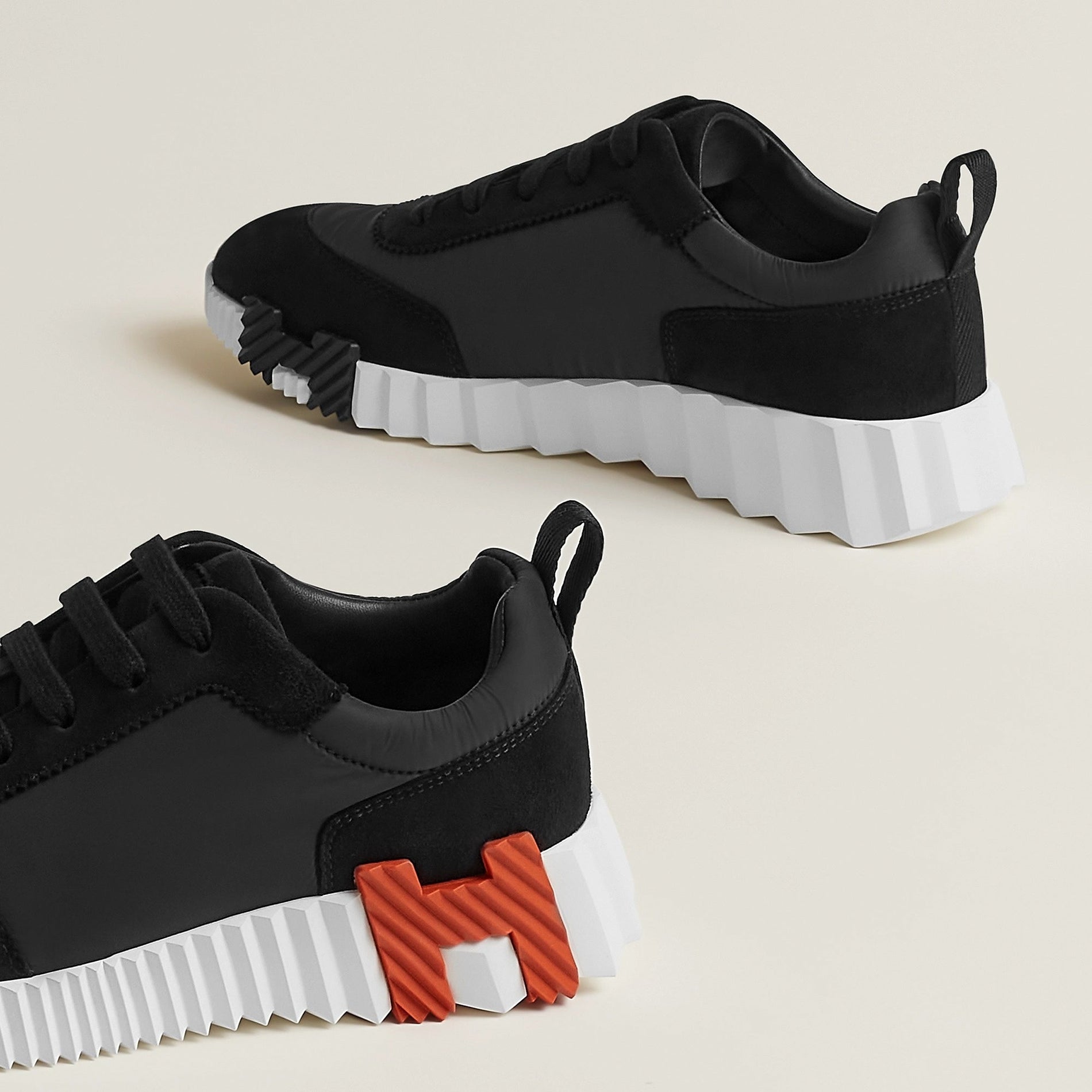 Hermes Bouncing Sneakers in Black and Orange - image 4