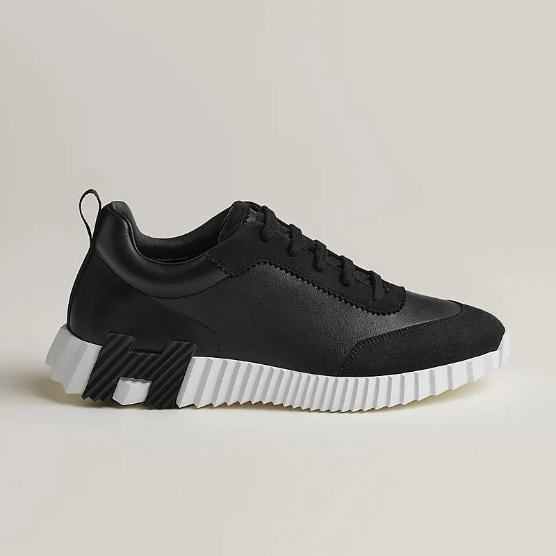 Hermes Bouncing Sneaker in Black Calfskin and Suede
