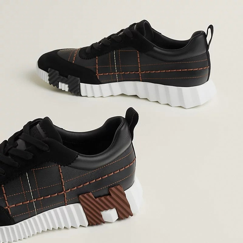 Hermes Bouncing Sneaker in Black Calfskin and Suede - image 4