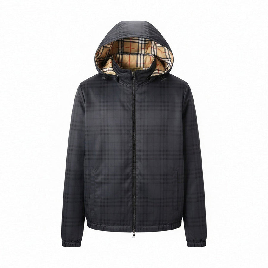Burberry Charcoal Check Hooded Jacket