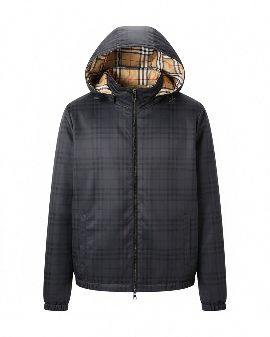 Burberry Charcoal Check Hooded Jacket