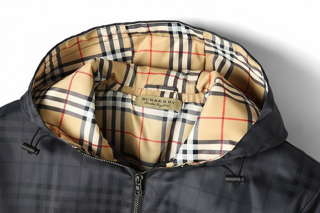 Burberry Charcoal Check Hooded Jacket - image 3