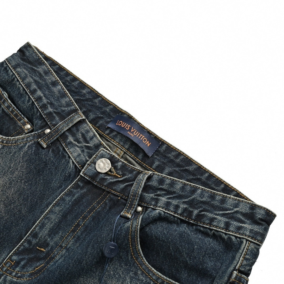 Louis Vuitton Classic Indigo Denim Jeans with Embroidered Back Pocket - image 4
