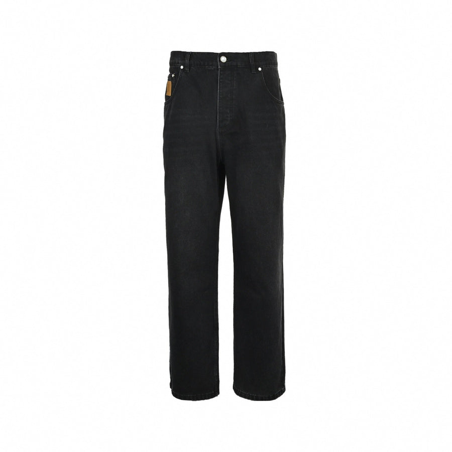 Louis Vuitton Monogram Patch Black Denim Jeans